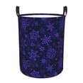 thumbnail image 1 of Goofa purple flower Snowflake Printed Circular Hamper,Laundry Basket with Handles,Storage Baskets Foldable,Large Capacity Laundry Hamper-Small, 1 of 6