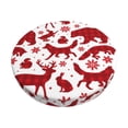thumbnail image 1 of Goofa red plaid Moose Bunny bear Printed Stool Covers Round, Waterproof Round Bar Stool Covers Anti-Slip Round Bar Stool Seat Cover with Elastic Bands Durable-13 inch, 1 of 7