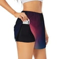 thumbnail image 1 of Goofa retro blue orange red teal dark Printed Women 2 in 1 Running Shorts,Quick Dry Athletic Workout Shorts,High Waisted Athletic Shorts with Liner Pockets-Medium, 1 of 7