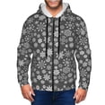 thumbnail image 1 of Goofa simple white Snowflake Pattern Mens Full-zip Hoodie, Zip-up Pullover Hooded Sweatshirt, Kangaroo Pocket Hoodie Ideal for Daily Wear, Travel, and Home-X-Large, 1 of 5