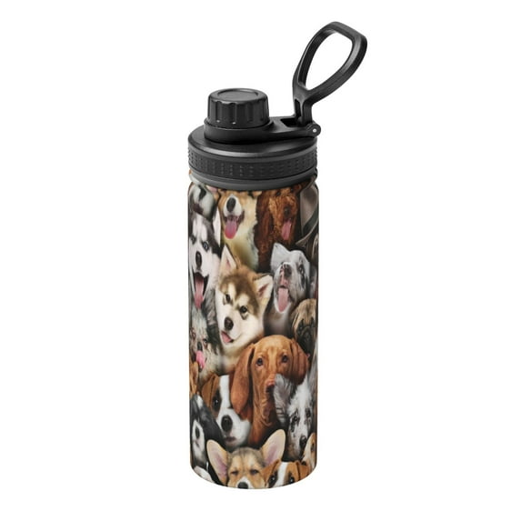 Goofa various dog breeds Print 18oz Sports Insulated Kettle With Straw Water Bottle Sports Water Bottle For Running Hiking Cycling Climbing Mans Womans
