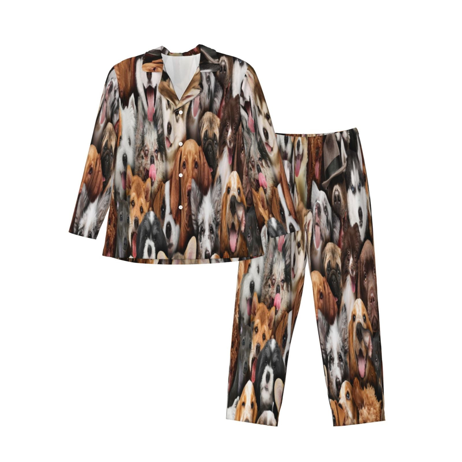 Goofa various dog breeds for 2piece Loungewear Set Men???s Sleepwear Set