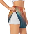 thumbnail image 1 of Goofa yellow orange and teal Printed Women 2 in 1 Running Shorts,Quick Dry Athletic Workout Shorts,High Waisted Athletic Shorts with Liner Pockets-XX-Large, 1 of 7