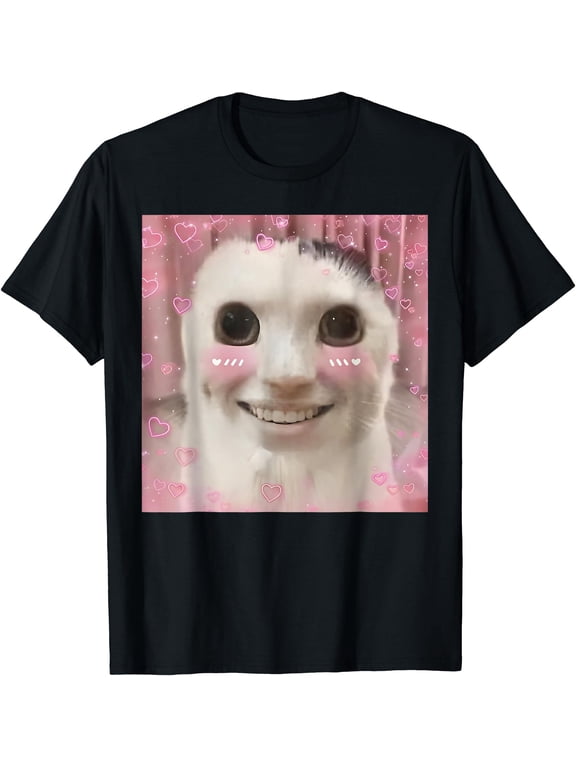 Goofy Ahh Cat Meme Dank Cursed Weirdcore Funny Dank Meme T-Shirt