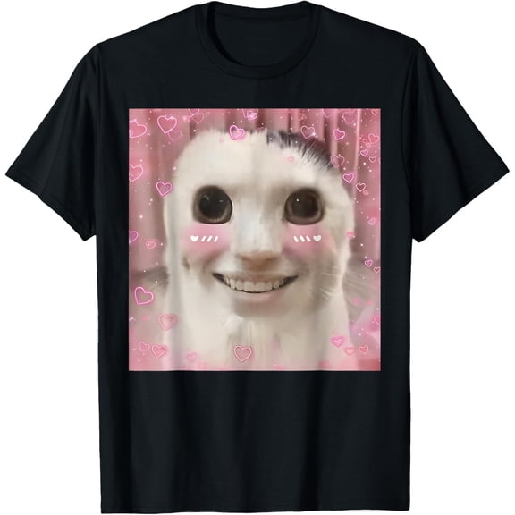 Goofy Ahh Cat Meme Dank Cursed Weirdcore Funny Dank Meme T-Shirt