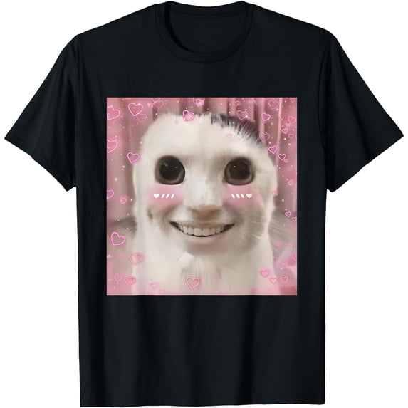 Goofy Ahh Cat Meme Dank Weirdcore Softstyle Unisex T-Shirt,Black Color,Size 4XL