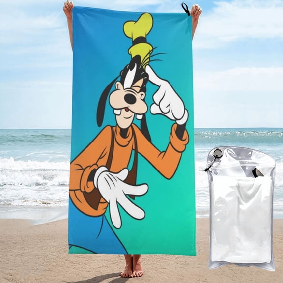 Goofy Beach Towels, Print Quick Dry Lightweight Absorbent Bath Towels, Ultra Soft Microfiber Swim Towel for Travel Beach Gym Camping Yoga Picnics Pool 27.5"X55"