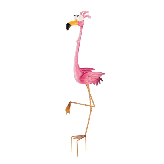 Regal Art & Gift Goofy Bird Stake - Flamingo Metal 44.75" Statue Garden