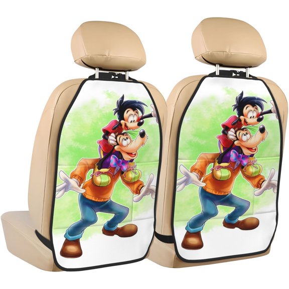 Goofy Car Seat Anti-Kick Storage Pads 2 Piece Set Car Seat Back Kick Protectors with 3 Storage Pockets, Universal Vehicle Interior for SUV Jeep Truck and Sedan 26.4 x 18.5 Inches