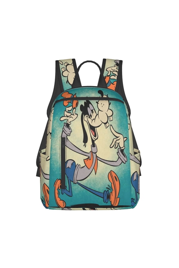 Goofy Cartoon Backpack Cute Printed Casual School Laptop Bags Lightweight Travel Sports Daypack Bookbags