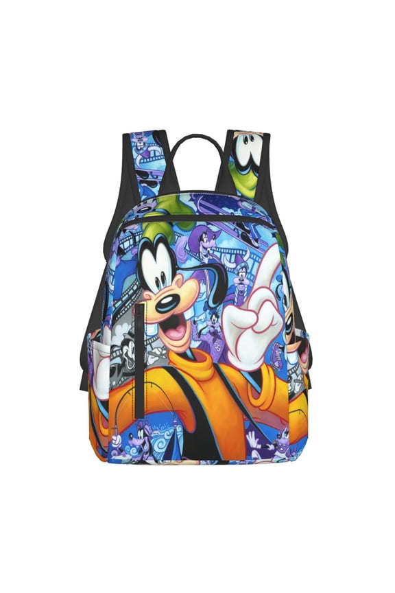 Goofy Cartoon Backpack Cute Printed Casual School Laptop Bags Lightweight Travel Sports Daypack Bookbags