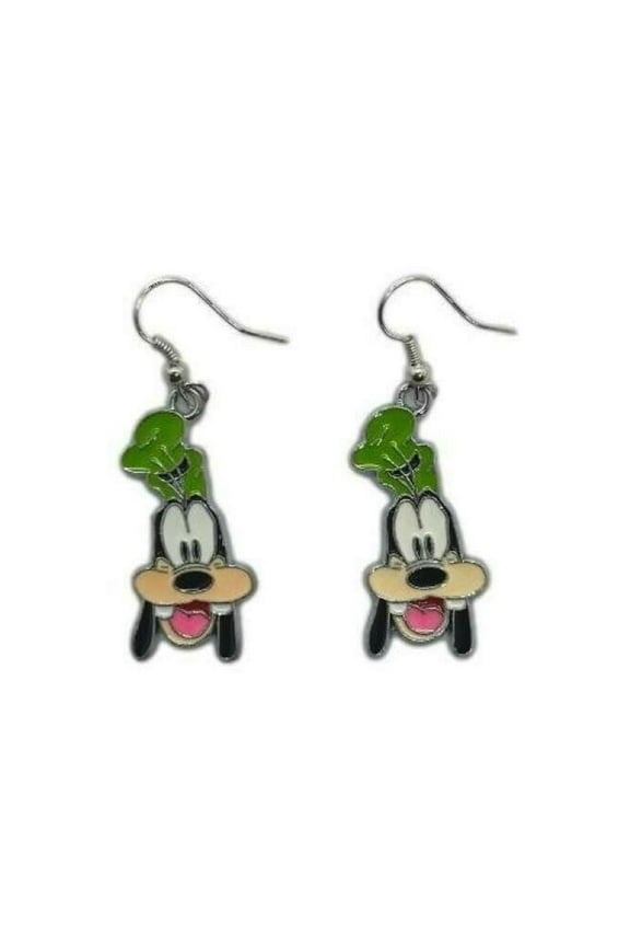 Goofy Cartoon Character Face French Wire Earrings