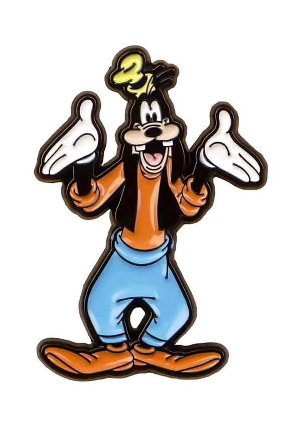 Goofy Cartoon Character with Open Arms 1.25 Inches Tall Enamel Metal Pin