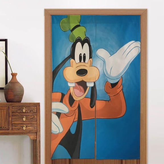 Goofy Cartoon Door Curtain Doorway Bedroom Kitchen Blackout Curtains Privacy Door Curtains Home Decor 2 Panel 34" x 56"