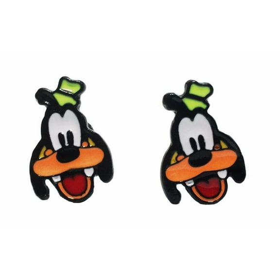 Goofy Character Metal Enamel Stud Earrings
