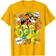 thumbnail image 1 of Goofy Doodles Gawrsh DTG Print Unisex T-Shirt,Gold Color,Size YS, 1 of 5