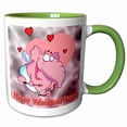 thumbnail image 1 of 3drose, Goofy Elephant Valentines Day, 15oz Two-tone Green Mug, 1 of 6