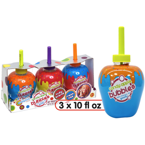 Goofy Foot Designs Candy Apple Bubbles 3-Pack Reusable Bubble Containers with Solution