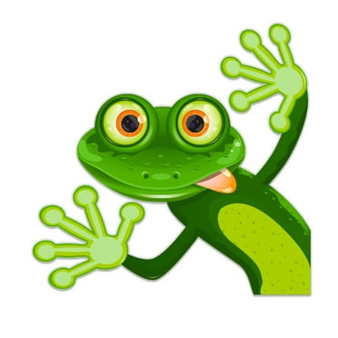 Goofy Frog Face - 3" Vinyl Sticker - For Car Laptop I-Pad Phone Helmet Hard Hat - Waterproof Decal