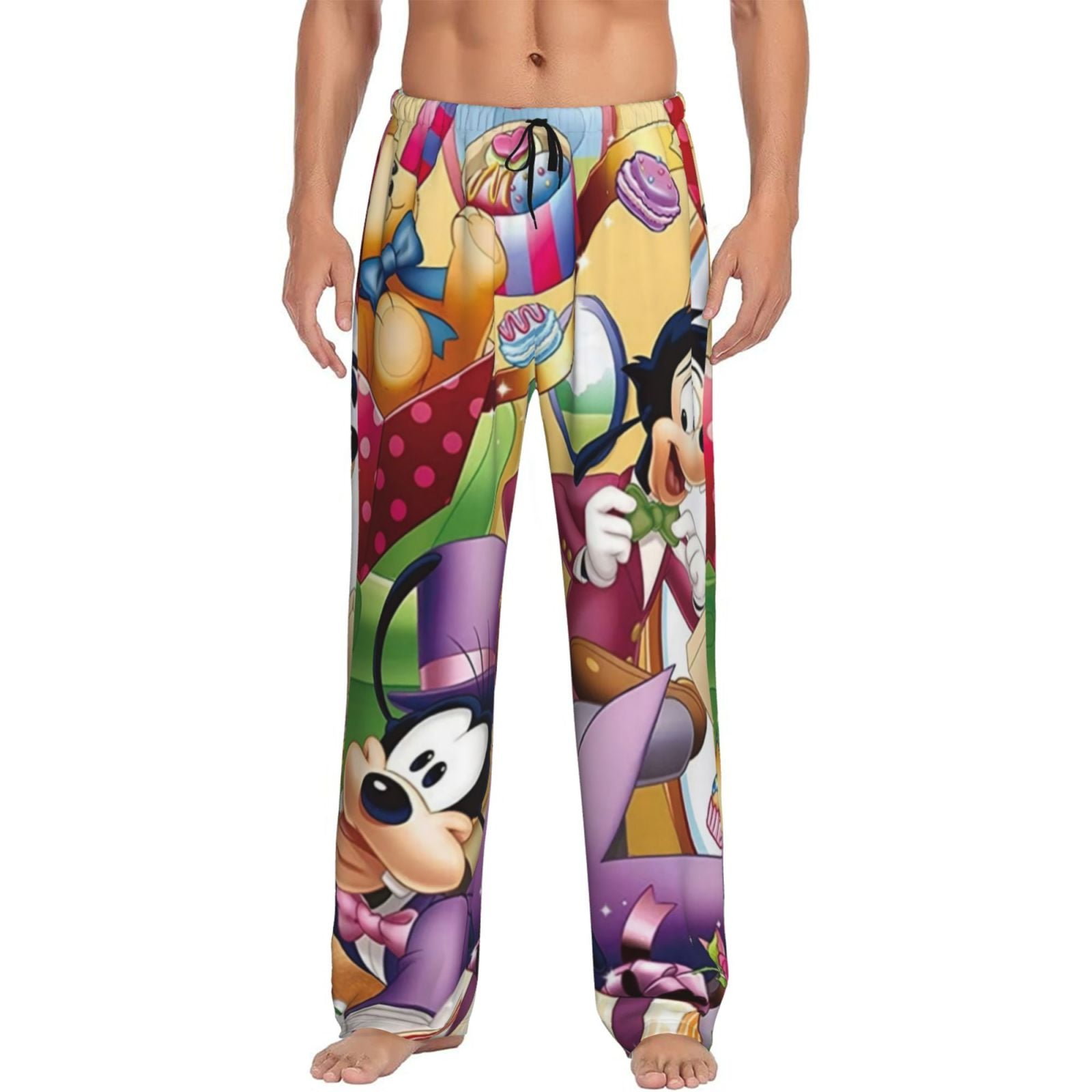 Goofy Goof Anime Cartoon All-Over Print Men'S Black Pajama Pants - Walmart.com