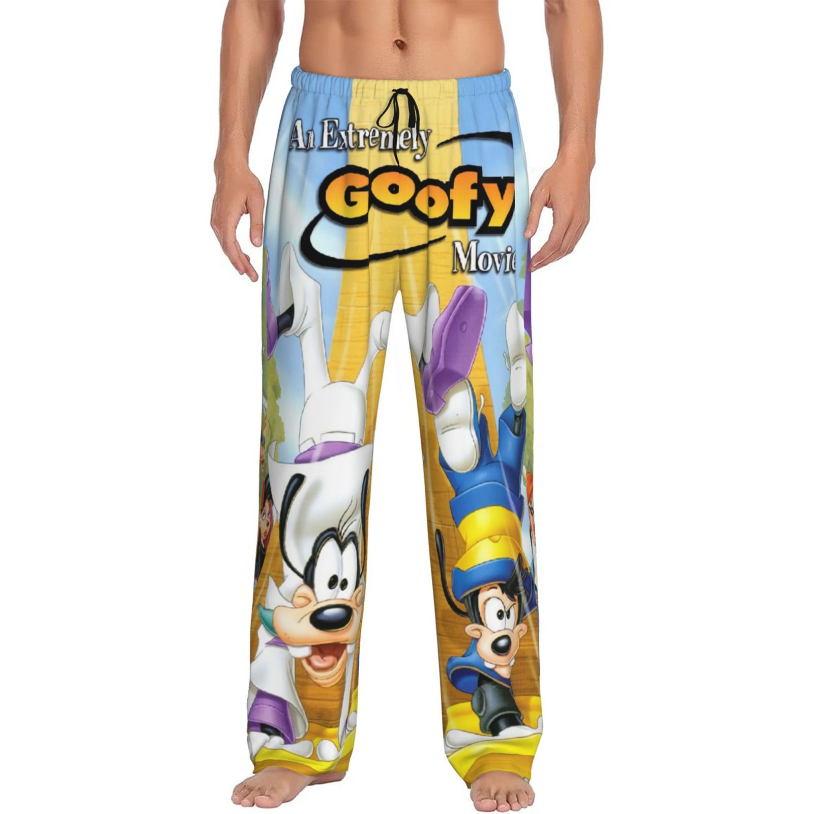 Goofy Goof Anime Cartoon All-Over Print Men'S Black Pajama Pants - Walmart.com