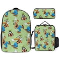 thumbnail image 1 of Goofy Goof Anime Print School Bag 3 Pcs Set, Backpack, Lunch Bag, Pencil Storage Bag, 1 of 8