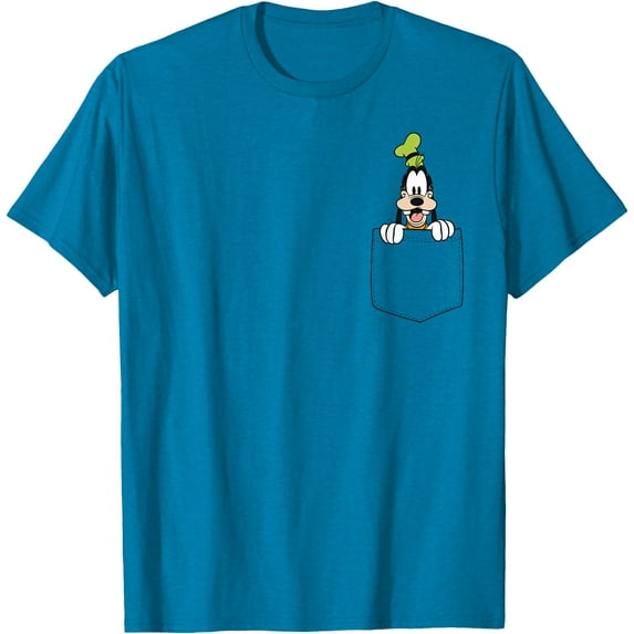 Goofy (Graphic Pocket Only) DTG Print Unisex T-Shirt,Sapphire Color,Size 3XL