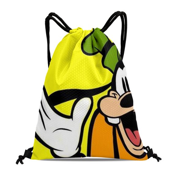 Goofy Gym Hiking Drawstring Bag:Waterproof, suitable for swimming, travel, beach, and shopping, with dimensions of 15.7*17.7 inches.