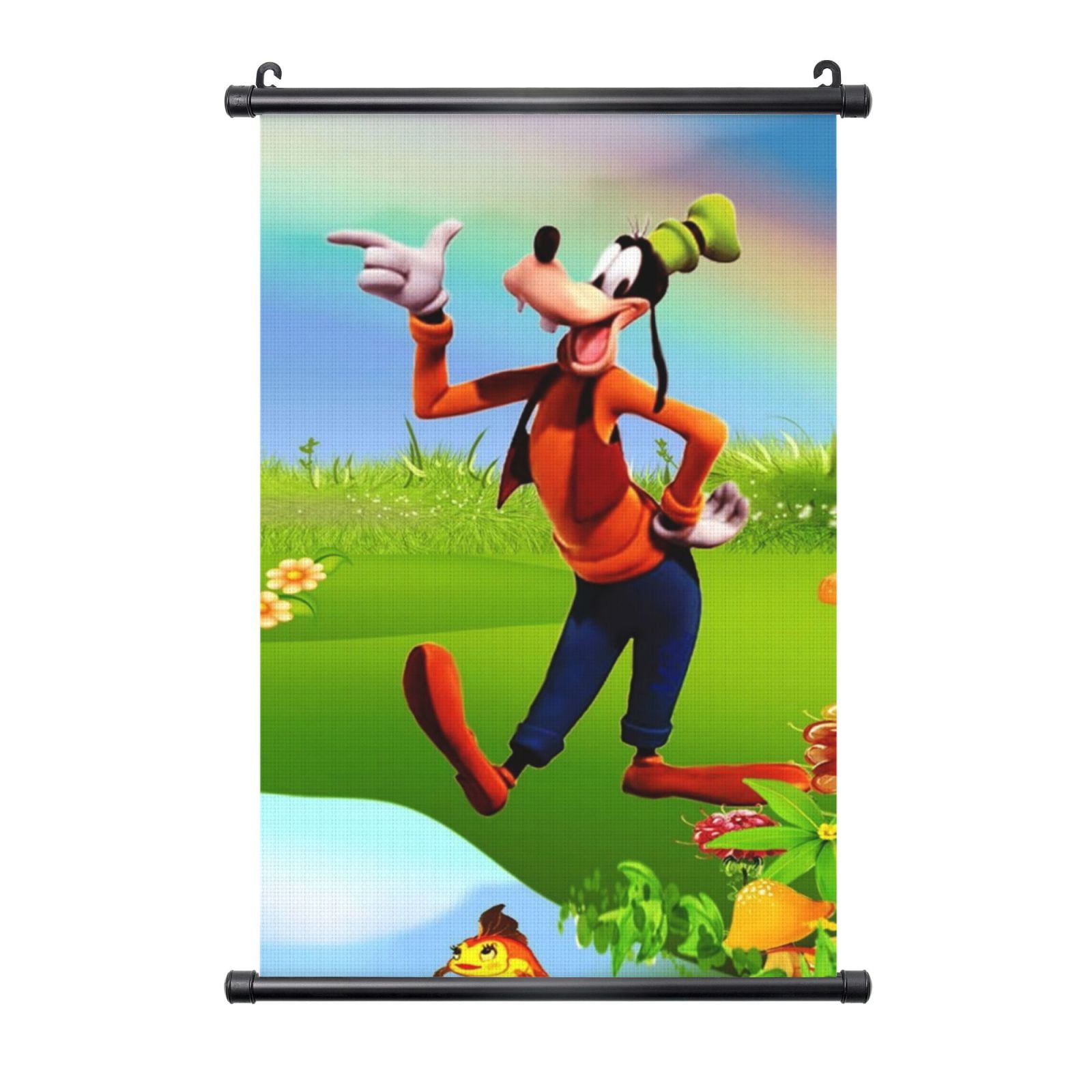 Goofy Hanging Poster, Black Plastic Shaft Wall Hanging Posters Scroll ...