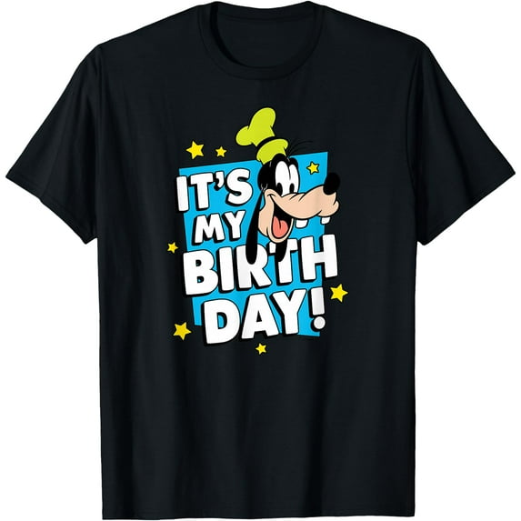 Goofy It's My Birthday! DTG Print Unisex T-Shirt,Black Color,Size 2T