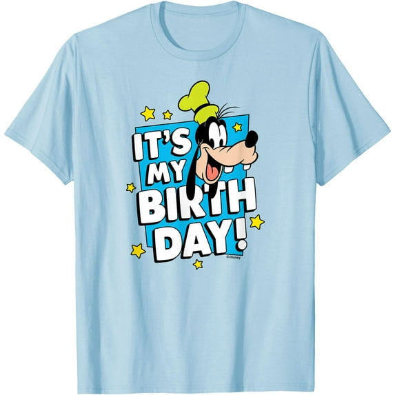 Goofy It's My Birthday! DTG Print Unisex T-Shirt,Light Blue Color,Size 5XL