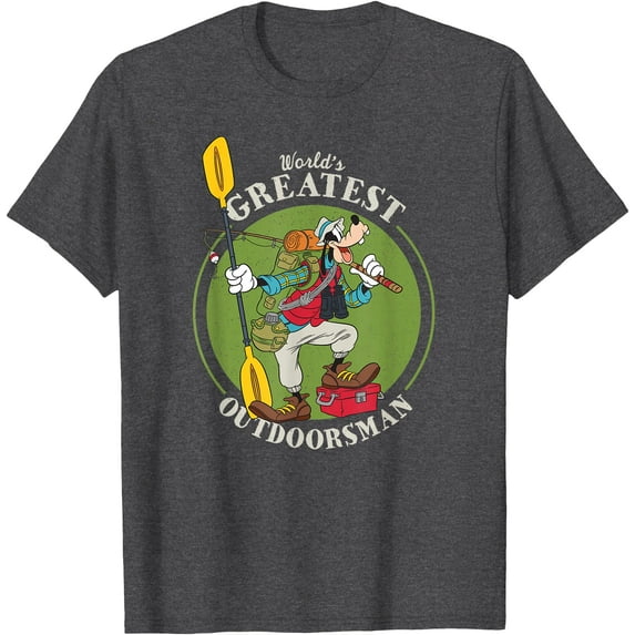 Goofy Outdoorsman Father's Day DTG Print Unisex T-Shirt,Dark Heather Grey Color,Size 4XL