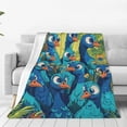 thumbnail image 1 of Goofy Peacock Flock Flannel Throw Blanket, Soft, Warm, Durable Comic Blanket, for Bed, Couch & Travel, Machine Washable 50x40in, Dense Cartoon Portrait, 1 of 7
