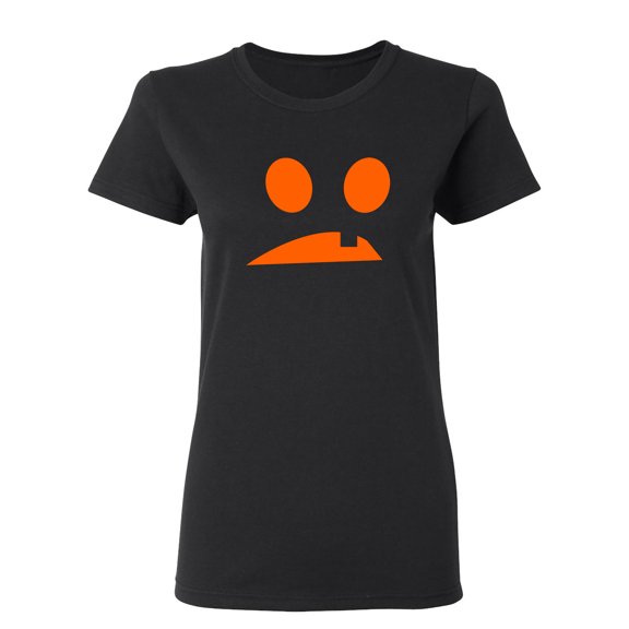 Goofy Pumpkin Emoticon Sarcastic Novelty Gift Idea Adult Humor Funny Women's Casual Tees