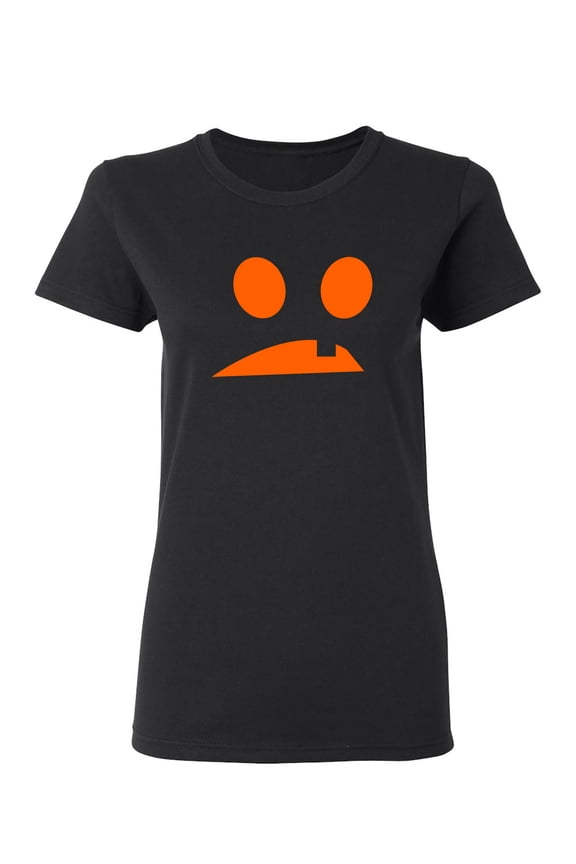 Goofy Pumpkin Emoticon Sarcastic Novelty Gift Idea Adult Humor Funny Women's Casual Tees