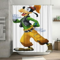 Goofy Shower Curtain, Lovely Cartoon Shower Curtains Set for Kids Boys Girls College Dorm Bathroom, Waterproof Restroom Bathtub Decor Accessories with 12 Hooks 72X72 Inch Iron