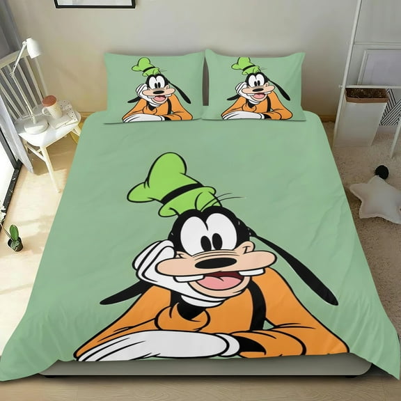 Goofy Themed Bed Sheet Set Three Piece Set 53x79 Inches Comfortable And Skin Friendly Unique Design Creating A Star Studded Night