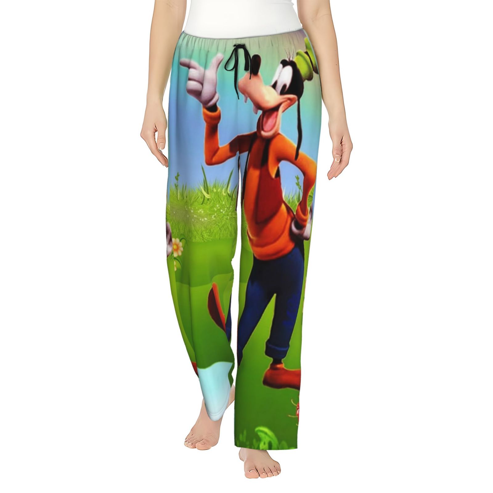 Goofy Women's Resident Parent Pajama Pants Printed Loose Fit Wide Leg Pants, Casual Elastic ...
