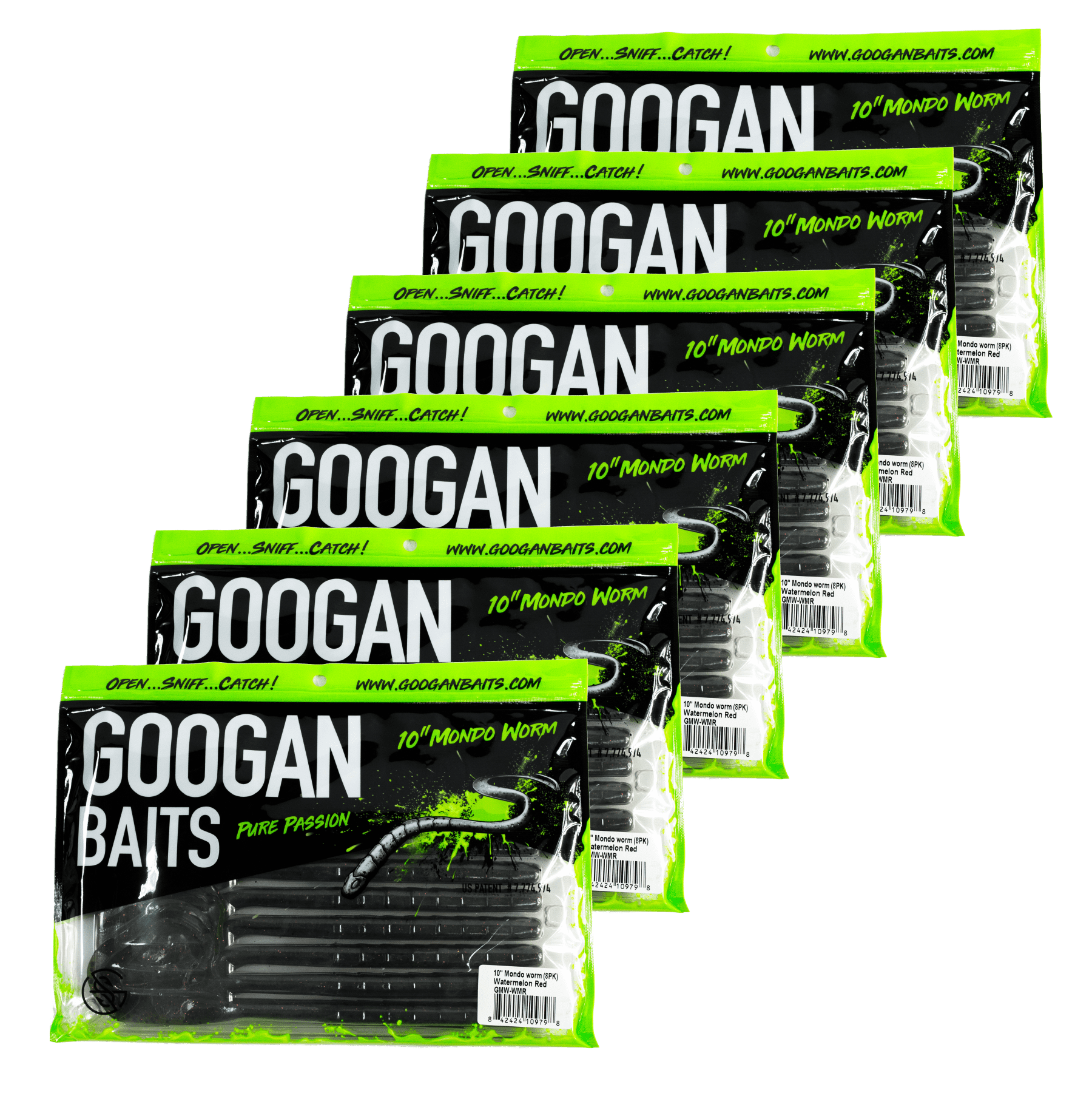 Googan Baits 10 Mondo worm, Junebug - 6 pack