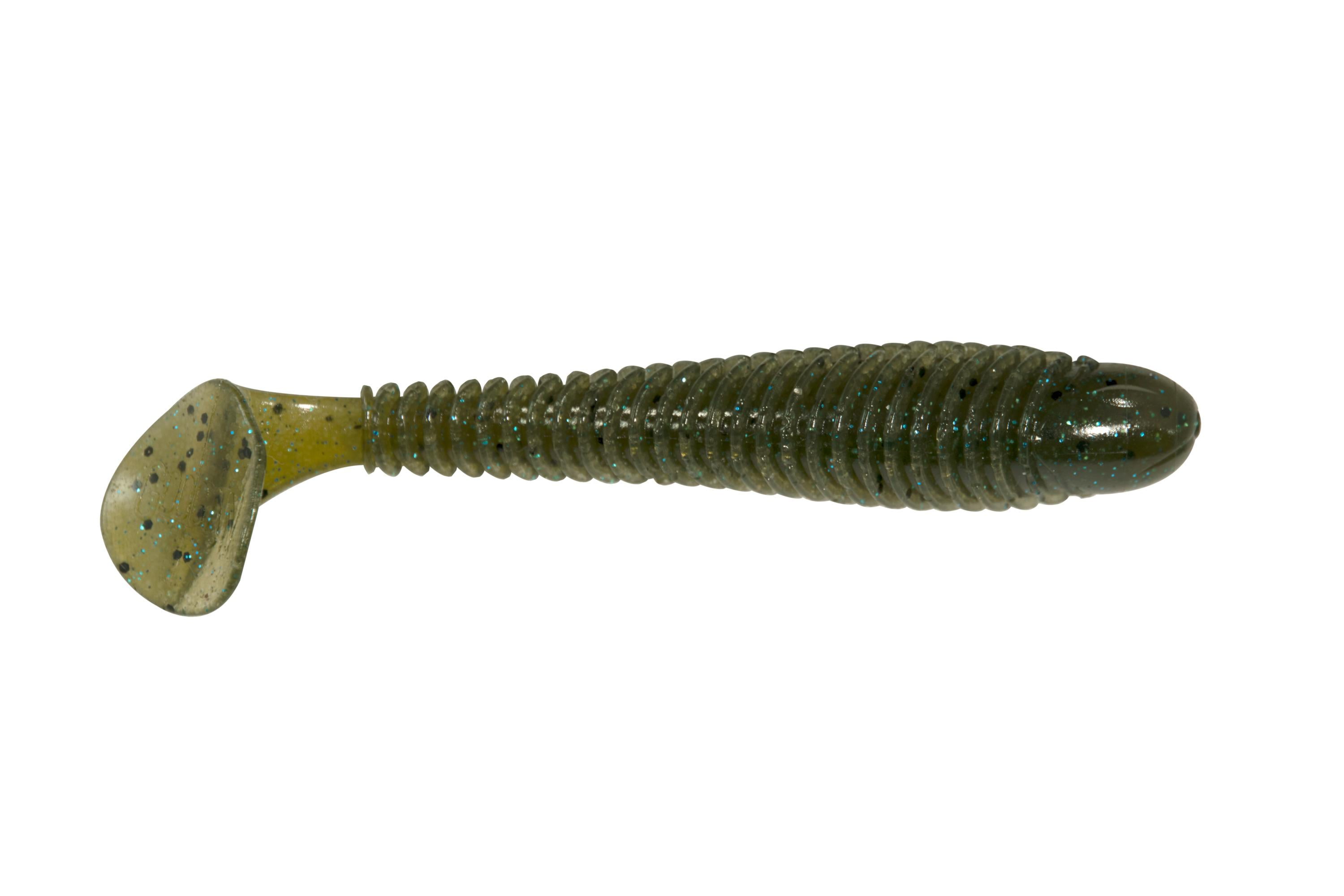 Googan Baits Saucy Swimmer 4.8-Inch Fishing Lure, Green Pumpkin Blue, 6-Pack