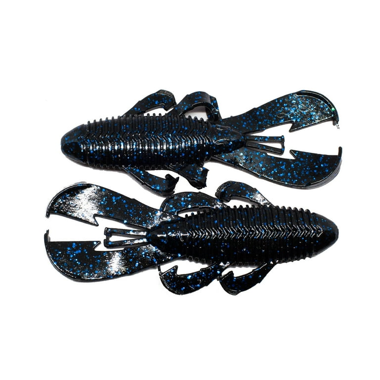 Googan Bandito Bug 4'' Black Blue Flake 7pk Soft Plastic Fishing