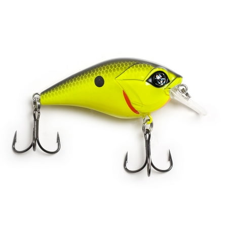 Googan Squad Banger Square Bill Crankbait 3/8 oz Chartreuse Black Back