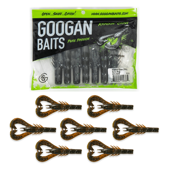 Googan Squad Krackin' Craw Summer Craw Soft Bait, 6-Pack