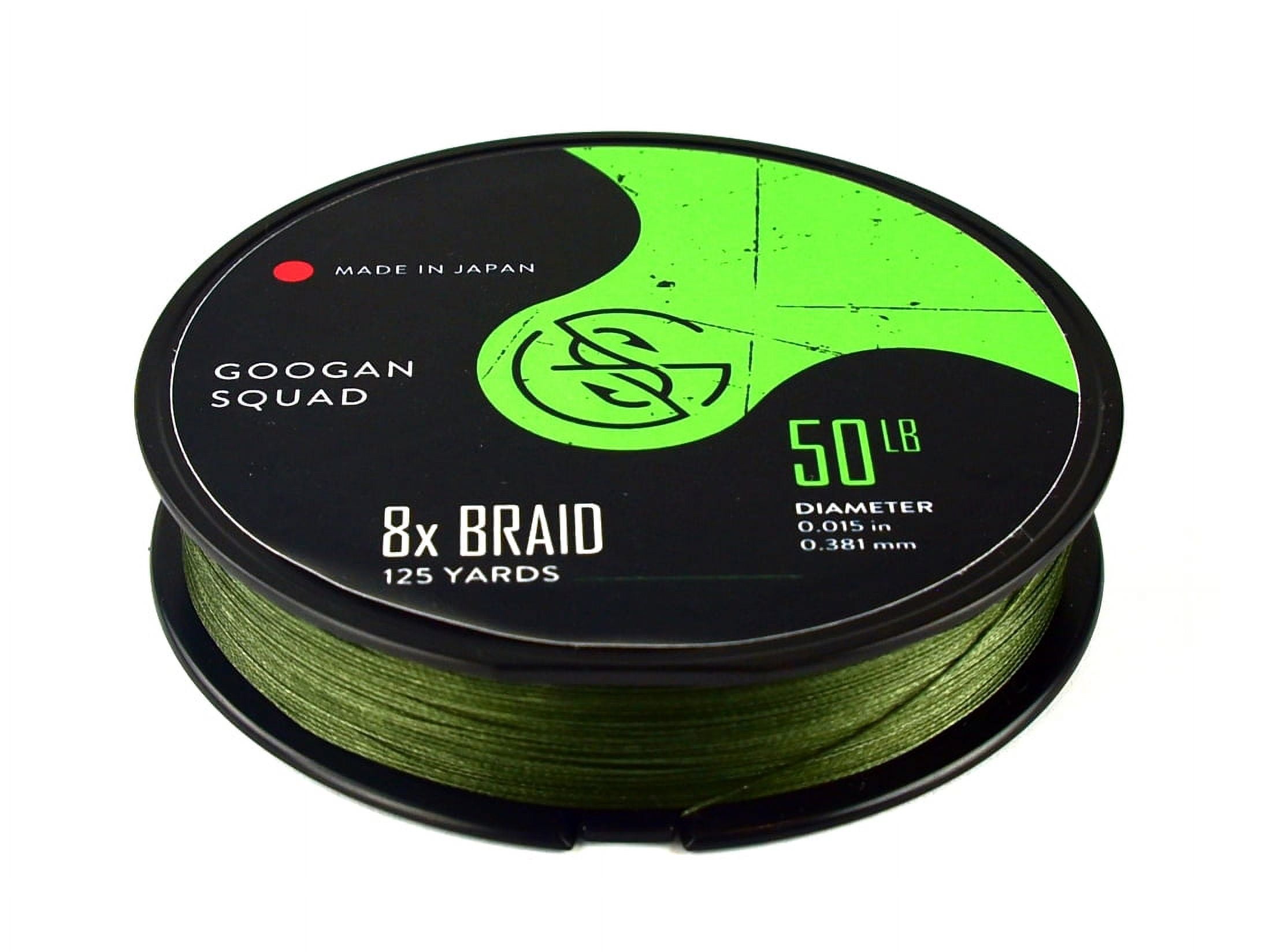 Googan Squad Braided Line 8x 15lb Green 125yd 