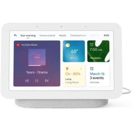Google 7-Inch Smart Display Bluetooth Speaker for Music and Streaming - Hub (2nd Gen) Chalk