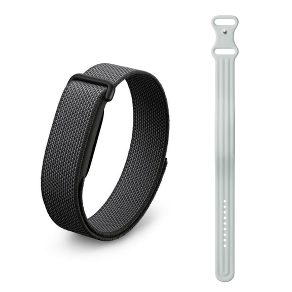 Google Fitbit Air Active Bundle: Screenless Fitness and Health Tracker - Personalized AI-Powered Coaching - Works with Android and iOS - Obsidian + Includes Active Band Size Large