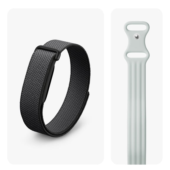Google Fitbit Air Active Bundle: Screenless Fitness and Health Tracker - Personalized AI-Powered Coaching - Works with Android and iOS - Obsidian + Includes Active Band Size Small