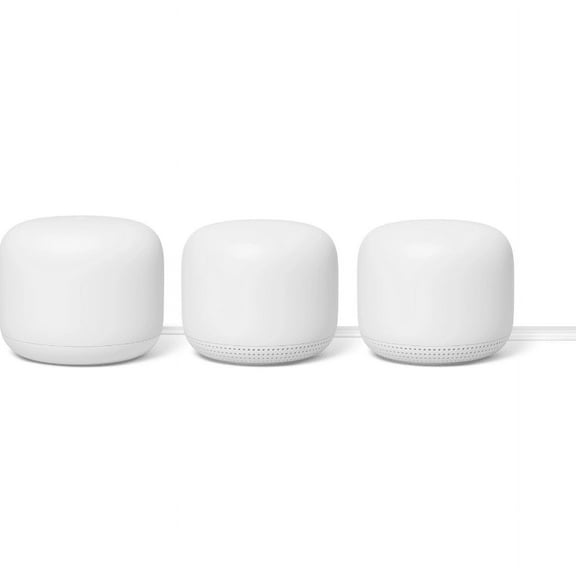 Google NESTWIFI3PK-CC Nest Wi-Fi 3-pk & Chromecast Bundle, White