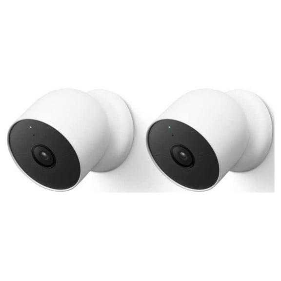 Google Nest Cam 2-Pack - Outdoor or Indoor | Battery Wireless Indoor and Outdoor Security Camera for Home Security Cameras - Snow