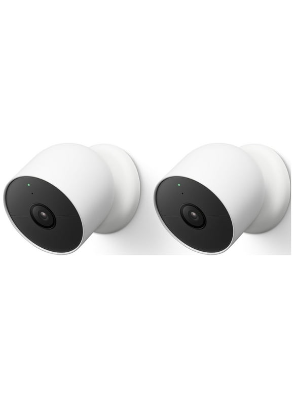 Google Nest Cam 2-Pack - Outdoor or Indoor | Battery Wireless Indoor and Outdoor Security Camera for Home Security Cameras - Snow